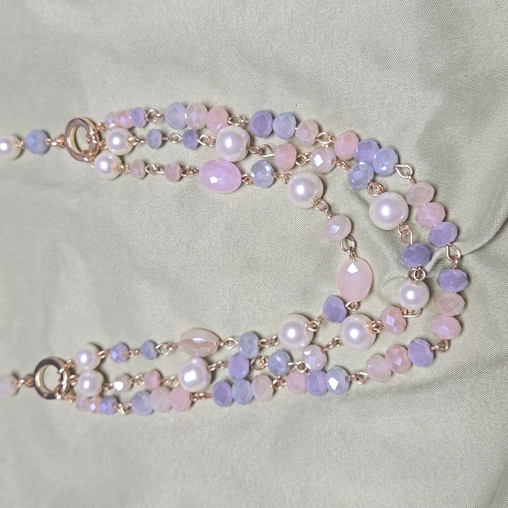 Studio S Multi-tiered Faceted Bead Necklace & Earring Set NWT - Picture 2 of 7